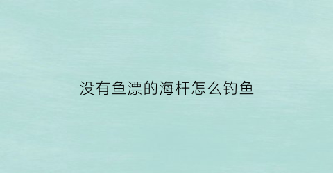 “没有鱼漂的海杆怎么钓鱼(海杆无漂怎么钓鱼)