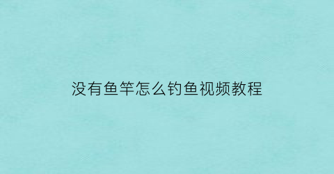 没有鱼竿怎么钓鱼视频教程(没有鱼竿如何钓鱼)