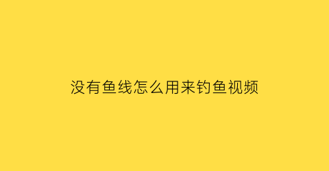 “没有鱼线怎么用来钓鱼视频(没有鱼线的鱼竿)