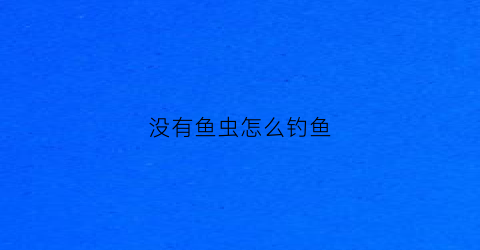 没有鱼虫怎么钓鱼(没有鱼虫怎么钓鱼呢)