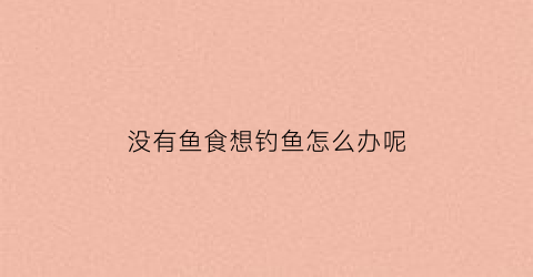 没有鱼食想钓鱼怎么办呢(钓鱼没有鱼吃食怎么办)