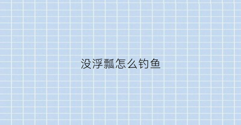 没浮瓢怎么钓鱼(没浮瓢怎么钓鱼啊)
