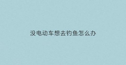 没电动车想去钓鱼怎么办