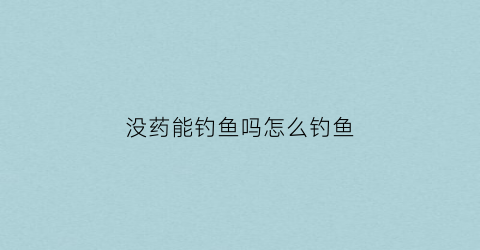没药能钓鱼吗怎么钓鱼(没有鱼饵可以钓到鱼吗)