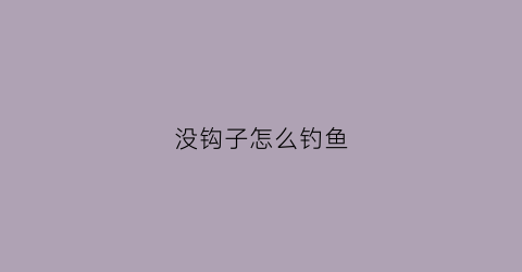 没钩子怎么钓鱼(没鱼钩怎么办)