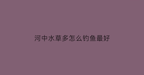 “河中水草多怎么钓鱼最好(野钓河里都是水草怎么钓鱼)