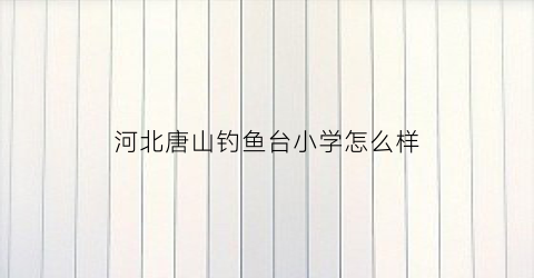 河北唐山钓鱼台小学怎么样(唐山市钓鱼台小学)