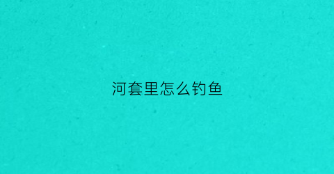 河套里怎么钓鱼(河套里怎么钓鱼视频)