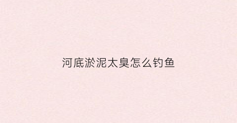 河底淤泥太臭怎么钓鱼(河底全是淤泥能钓到鱼吗)