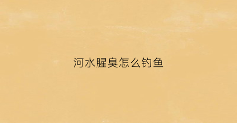 河水腥臭怎么钓鱼(河水腥臭怎么钓鱼好)