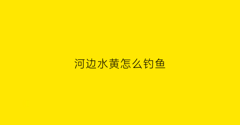 河边水黄怎么钓鱼(河边水黄怎么钓鱼最好)