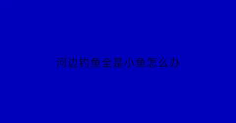 河边钓鱼全是小鱼怎么办