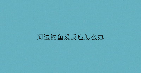 河边钓鱼没反应怎么办(河边钓大鱼)