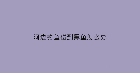 “河边钓鱼碰到黑鱼怎么办(钓到黑鱼有什么不好的说法么)