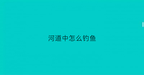 河道中怎么钓鱼(河道钓鱼技巧视频)