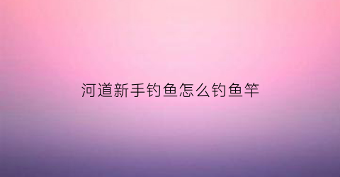 河道新手钓鱼怎么钓鱼竿(河道新手钓鱼怎么钓鱼竿视频)