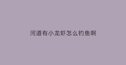 河道有小龙虾怎么钓鱼啊(河道有小龙虾怎么钓鱼啊图片)