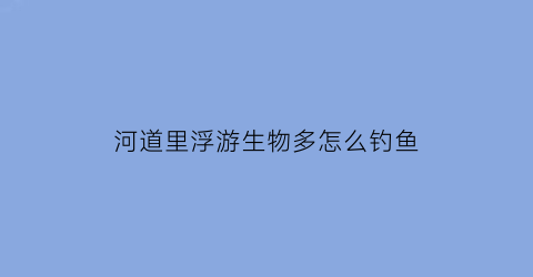 河道里浮游生物多怎么钓鱼