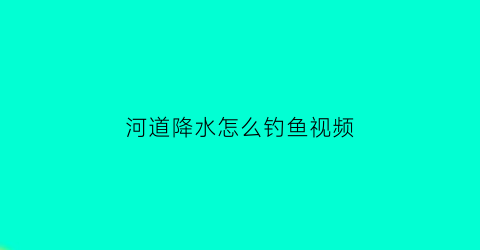河道降水怎么钓鱼视频