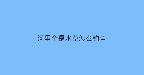 “河里全是水草怎么钓鱼(河底全是水草怎么钓鱼)