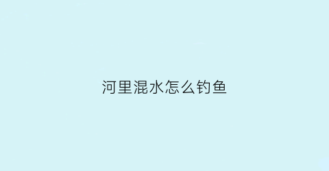 河里混水怎么钓鱼(河里混水怎么钓鱼呢)