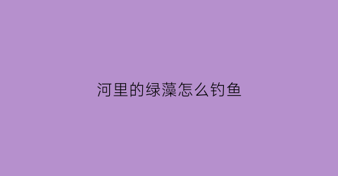 河里的绿藻怎么钓鱼