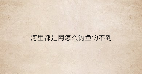 “河里都是网怎么钓鱼钓不到(河里网鱼用什么诱饵)