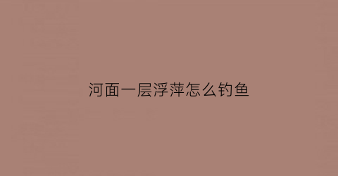 河面一层浮萍怎么钓鱼(河面漂浮的浮萍叫什么)