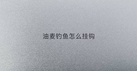油麦钓鱼怎么挂钩(油麦鱼怎么做好吃)