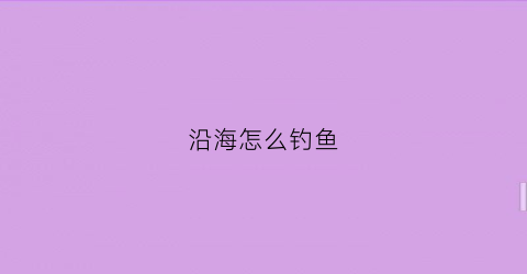 沿海怎么钓鱼(如何海边钓鱼)