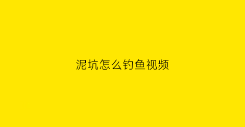 泥坑怎么钓鱼视频(泥坑的坑)