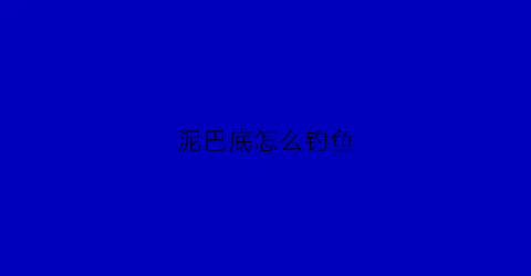 泥巴底怎么钓鱼(泥底黑坑怎么钓)