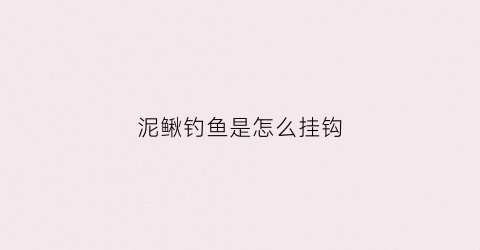 泥鳅钓鱼是怎么挂钩(泥鳅怎样挂钩钓一些什么鱼)
