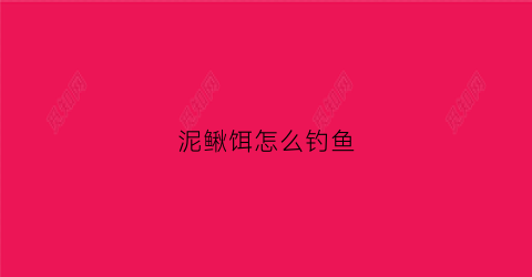 泥鳅饵怎么钓鱼