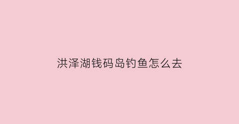 洪泽湖钱码岛钓鱼怎么去(洪泽湖码头)