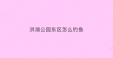 “洪湖公园东区怎么钓鱼(洪湖公园钓点)