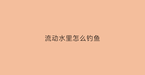 流动水里怎么钓鱼(流动的水里怎样钓鱼)