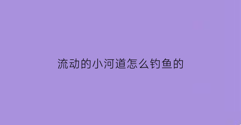 流动的小河道怎么钓鱼的