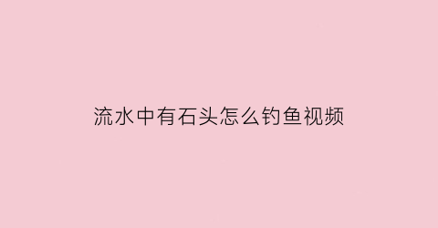 “流水中有石头怎么钓鱼视频(流水中有石头怎么钓鱼视频教程)