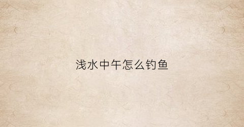 浅水中午怎么钓鱼(中午钓鱼深浅)