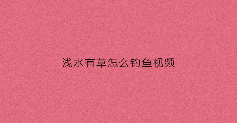 浅水有草怎么钓鱼视频(浅水有草怎么钓鱼视频讲解)