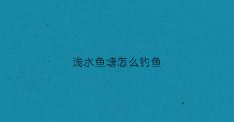 “浅水鱼塘怎么钓鱼(浅塘如何钓鱼)