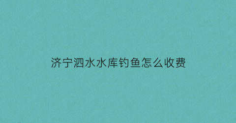 济宁泗水水库钓鱼怎么收费(泗水钓鱼吧百度贴吧)