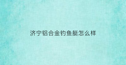 济宁铝合金钓鱼艇怎么样(自己做铝合金钓鱼艇)