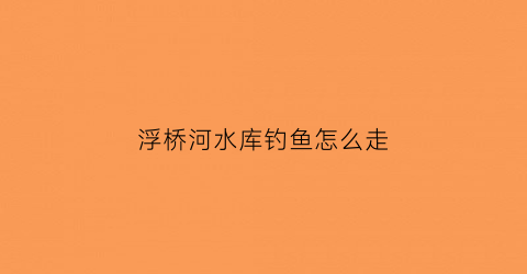 浮桥河水库钓鱼怎么走(浮桥河水利风景区)