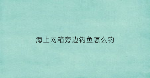 海上网箱旁边钓鱼怎么钓(海上网箱养鱼要办手续吗)