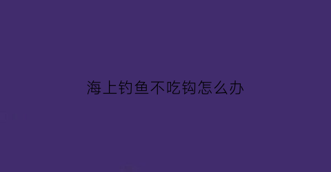 “海上钓鱼不吃钩怎么办(海上钓鱼不吃钩怎么办视频)