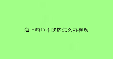 “海上钓鱼不吃钩怎么办视频(海钓鱼不咬钩原因)