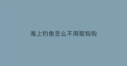 海上钓鱼怎么不用取钩钩