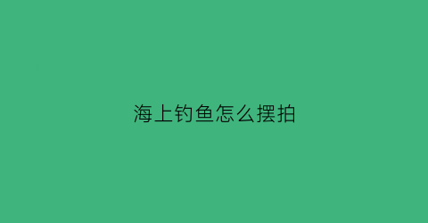 海上钓鱼怎么摆拍(在海上钓鱼用什么钓最好)